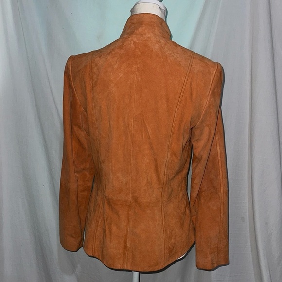 100% suede orange Dana Buchman jacket size 8 petite - Picture 2 of 5